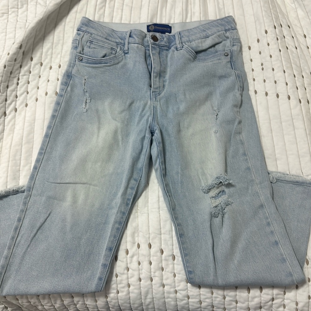 Democracy light blue ripped jeans, size 8.